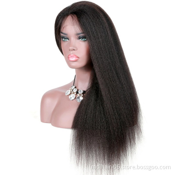 Wholesale Kinky Straight Wig 13x4 Lace Front Human Hair Wigs For Women Yaki Glueless Kinky Straight Hair Frontal Wig